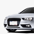 USA flag Love USA license plate frame mounted on front of a white car