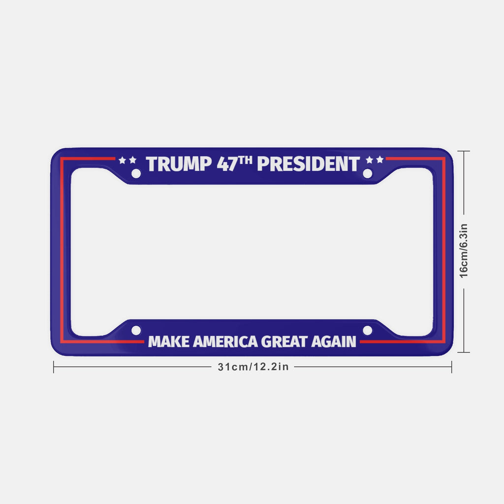 Size chart for Trump 47th President license plate frame, 31cm by 16cm