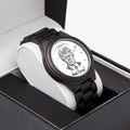Victory Black Trump President 47 wooden watch in gift box, sketch portrait and signature dial