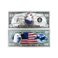 Collectible Liberty Silver Eagle bill, Proud To Be An American, front and back with eagle and flag