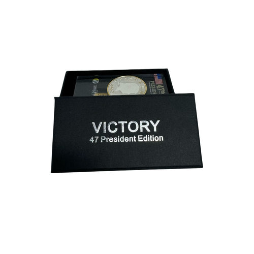 Victory 47 President Edition coin in black presentation box