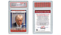 Graded Trump mugshot trading card, Never Surrender, front and back views