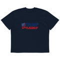 Navy TRUMP 2026 oversized high neck t-shirt, front flag and text print