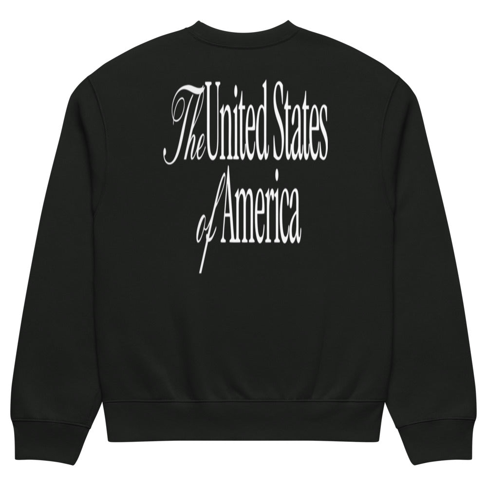 Vintage black oversized heavyweight sweatshirt, back print The United States of America